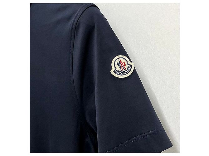 Moncler Polo in cotone piqué con logo per uomo Blu - vista 14