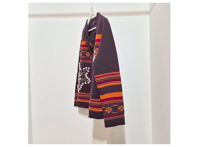 Kenzo Fair Isle Wollcardigan Lila - Ansicht 2