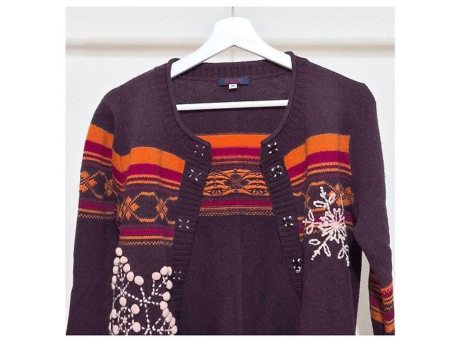 Kenzo Fair Isle Wollcardigan Lila - Ansicht 4