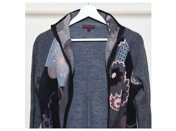 Kenzo Blumen-Woll-Cardigan mit Reißverschluss Mehrfarben - Ansicht 4