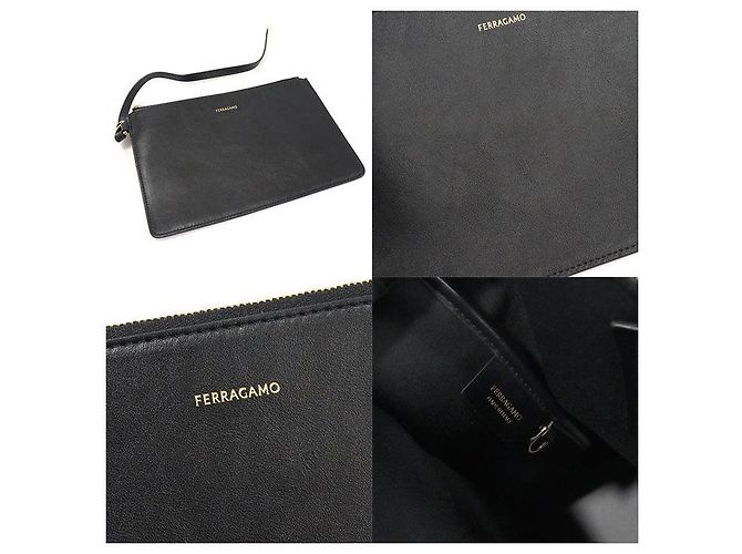 Salvatore Ferragamo Borsa shopper da spiaggia in tela PVC a righe beige e nera con firma Marrone - vista 7