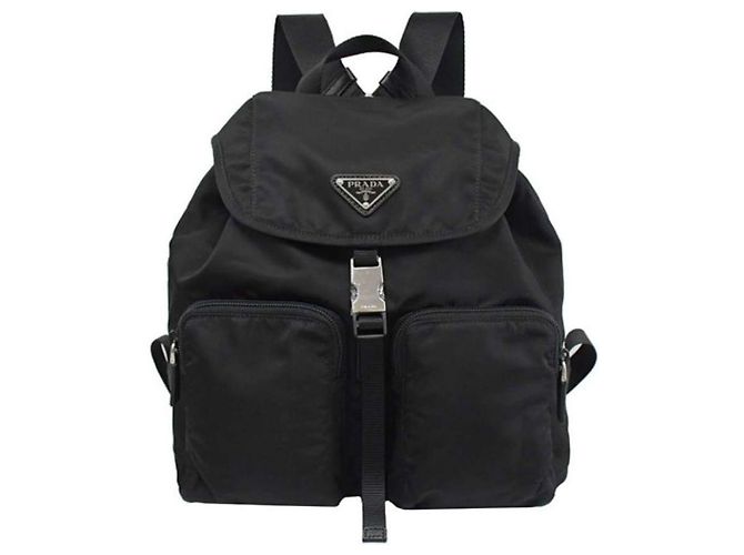 Double Prada Doppelpack-Rucksack mit Pocono Triangle-Logo ZOT Schwarz - Ansicht 2