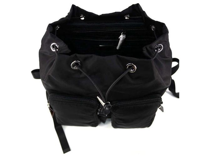 Double Prada Doppelpack-Rucksack mit Pocono Triangle-Logo ZOT Schwarz - Ansicht 5