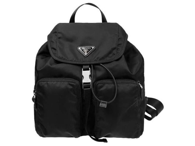 Double Prada Doppelpack-Rucksack mit Pocono Triangle-Logo ZOT Schwarz - Ansicht 7