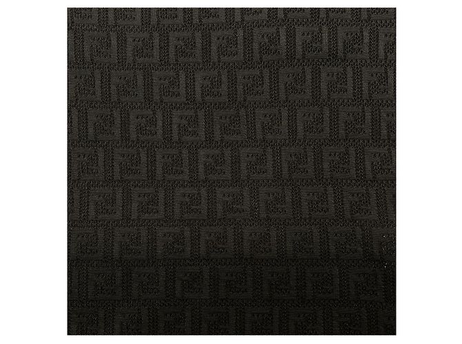 Fendi Kurzarmstrickoberteil aus Baumwolle für Damen mit FF-Logo Schwarz - Ansicht 4