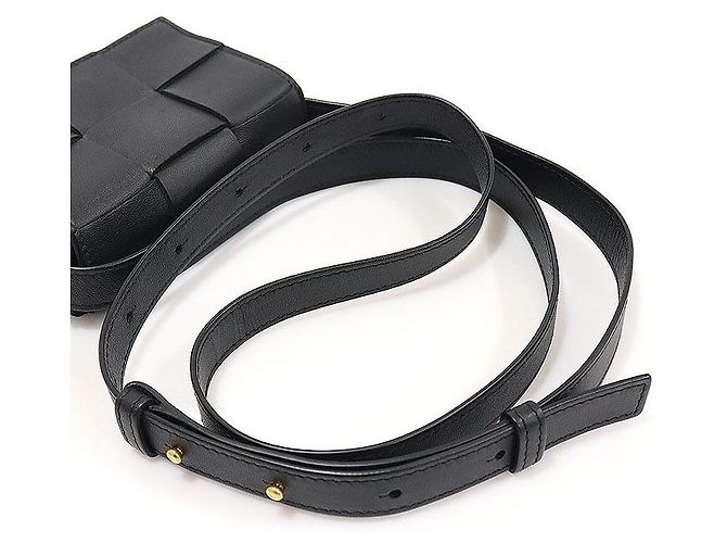 Cassette Bottega Veneta Mini borsa a tracolla Candy in tessuto Intrecciato nero Black - view 6