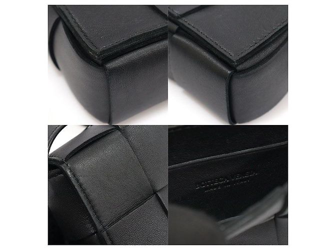 Cassette Bottega Veneta Mini borsa a tracolla Candy in tessuto Intrecciato nero Black - view 7