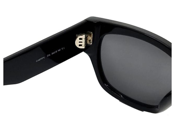 Céline Gafas de sol monocromáticas negras con logo Negro - vista 7