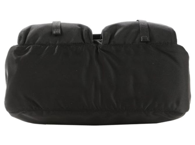 Prada ZOT Bolsa Transversal Grande com Logo Triangular em Tecido Preto - vista 8