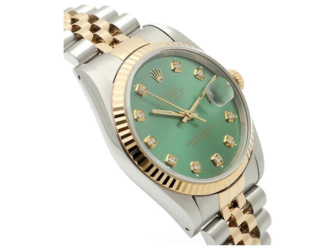 Rolex Datejust Combo Men's Watch Bright Green Afterset Diamond - view 11