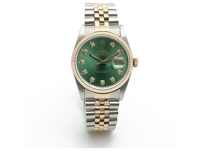 Rolex Datejust Combo Men's Watch Bright Green Afterset Diamond - view 16