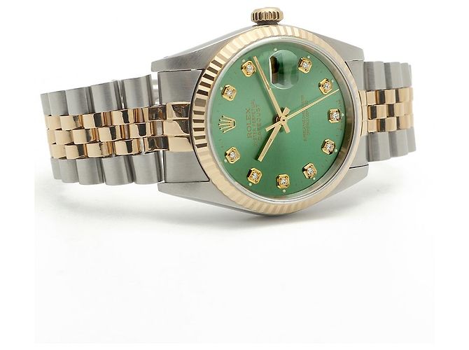 Rolex Datejust Combo Men's Watch Bright Green Afterset Diamond - view 19