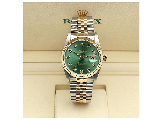 Rolex Datejust Combo Men's Watch Bright Green Afterset Diamond - view 2