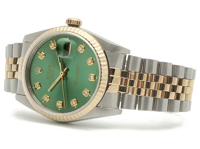 Rolex Datejust Combo Men's Watch Bright Green Afterset Diamond - view 20