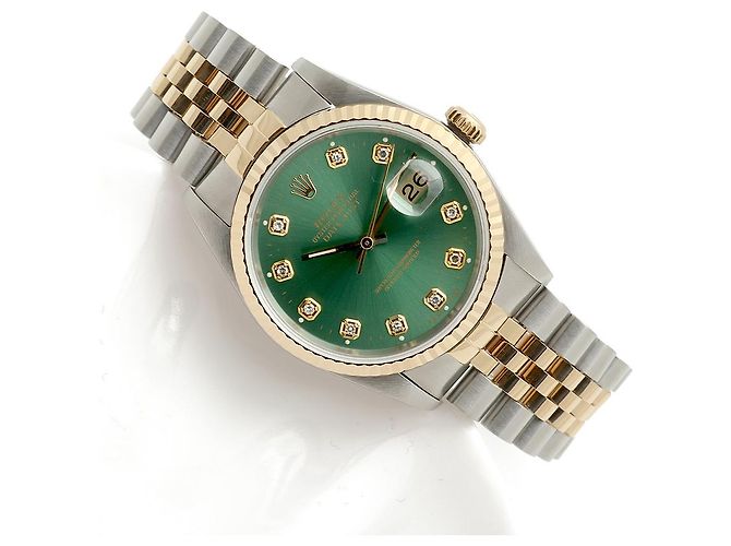 Rolex Datejust Combo Men's Watch Bright Green Afterset Diamond - view 21