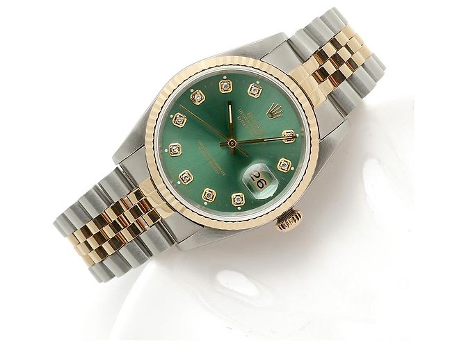 Rolex Datejust Combo Men's Watch Bright Green Afterset Diamond - view 22