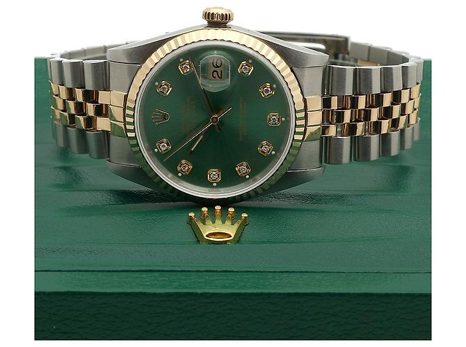 Rolex Datejust Combo Men's Watch Bright Green Afterset Diamond - view 24