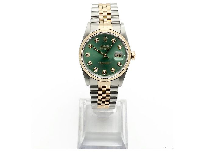 Rolex Datejust Combo Men's Watch Bright Green Afterset Diamond - view 3