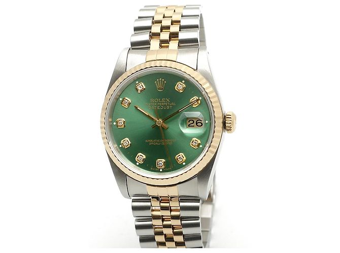 Rolex Datejust Combo Men's Watch Bright Green Afterset Diamond - view 8