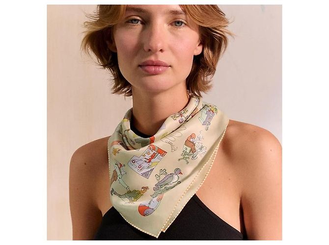 Hermès Bufanda de seda para mujeres Carre Libre Castaño - vista 4