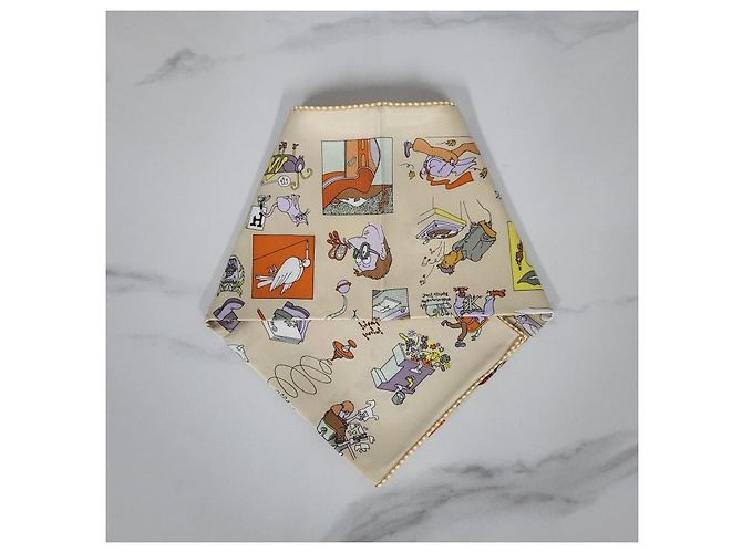 Hermès Bufanda de seda para mujeres Carre Libre Castaño - vista 5