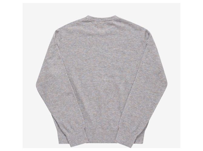 Acne Pull en maille gris clair marron mélangé avec logo brodé - vue 5