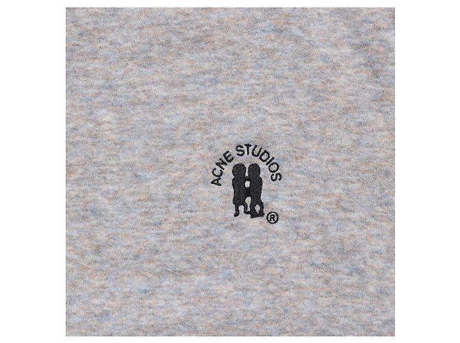 Acne Pull en maille gris clair marron mélangé avec logo brodé - vue 7