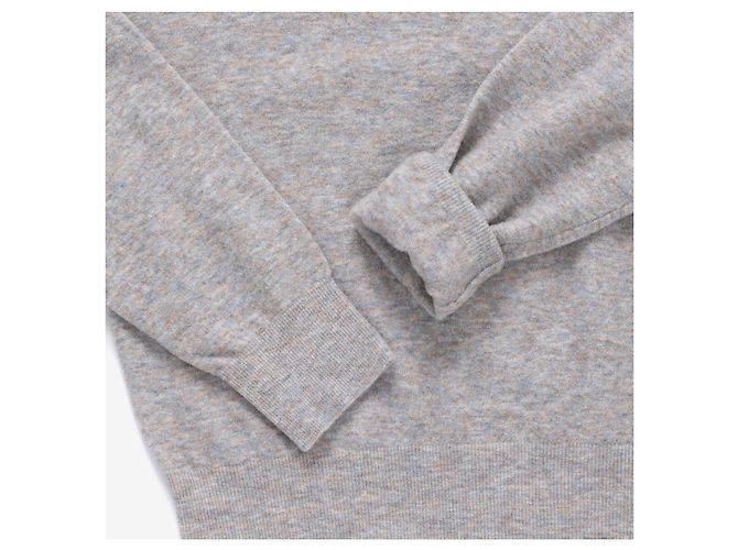 Acne Pull en maille gris clair marron mélangé avec logo brodé - vue 8