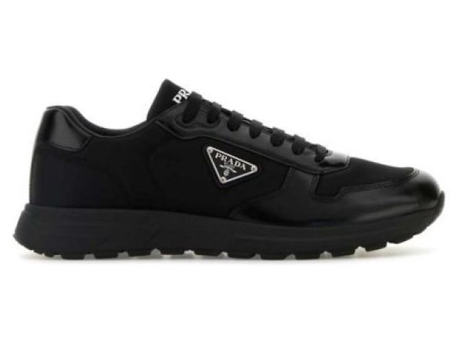 Prada Sneakers in Nylon e Pelle Nero - vista 3