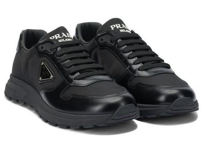Prada Sneakers in Nylon e Pelle Nero - vista 5