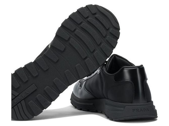 Prada Sneakers in Nylon e Pelle Nero - vista 7