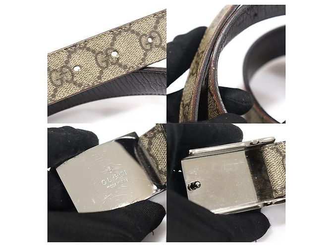 Gucci Herren-Gürtel aus Canvas mit PVC GG-Logo Braun - Ansicht 7
