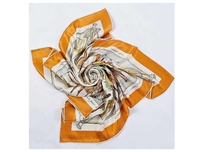 Hermès Foulard Quadrato in Seta per Donne Arancione - vista 10