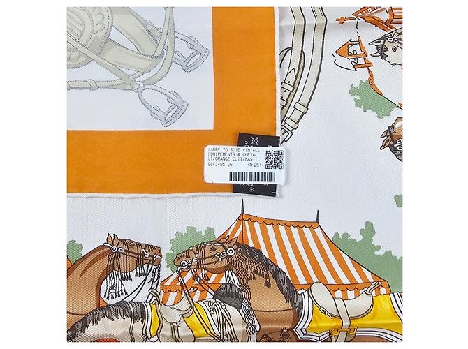 Hermès Foulard Quadrato in Seta per Donne Arancione - vista 13