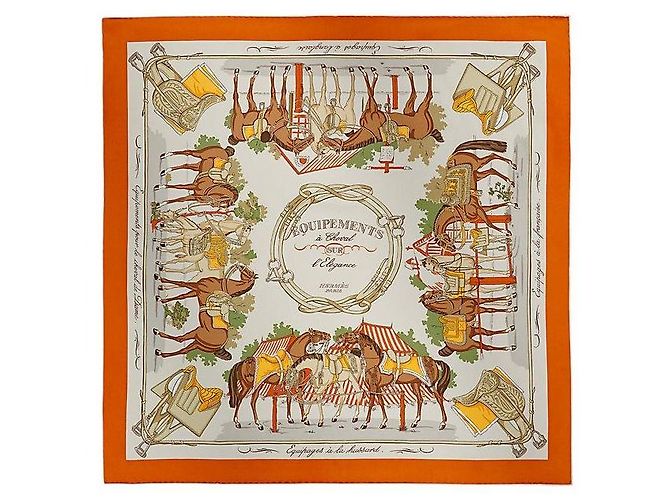Hermès Foulard Quadrato in Seta per Donne Arancione - vista 2