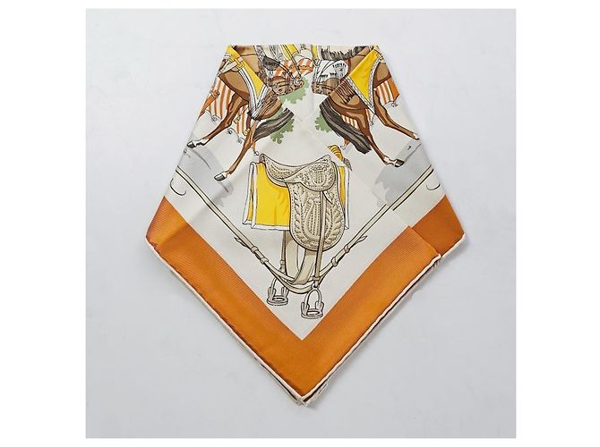Hermès Foulard Quadrato in Seta per Donne Arancione - vista 6