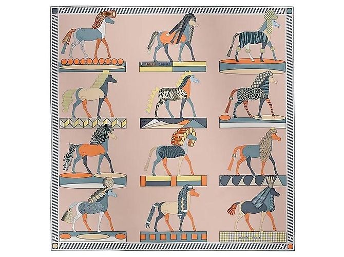 Hermès Foulard in seta per donne Toute Allure Carré Rosa - vista 2
