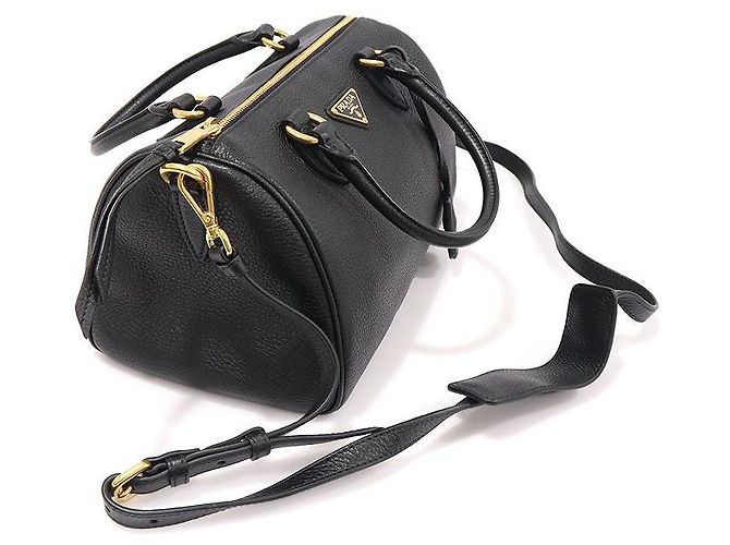 Prada Triângulo de Pheasant Vitello Preto - vista 3