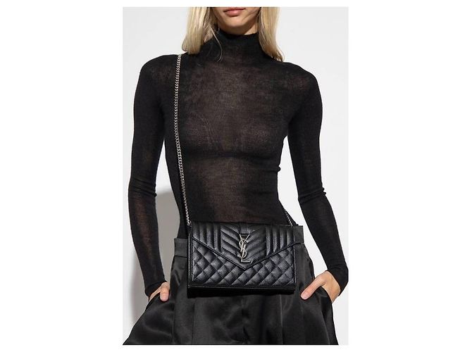 Saint Laurent Borsa a spalla matelassé con monogramma - vista 5