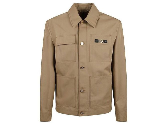 Versace Leinen Zimmermannjacke Braun - Ansicht 4