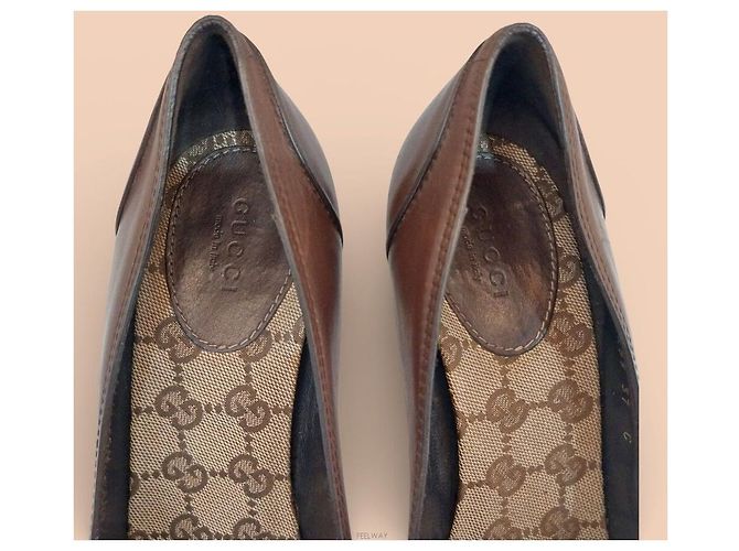 Gucci Décolleté a tre strisce Marrone - vista 4