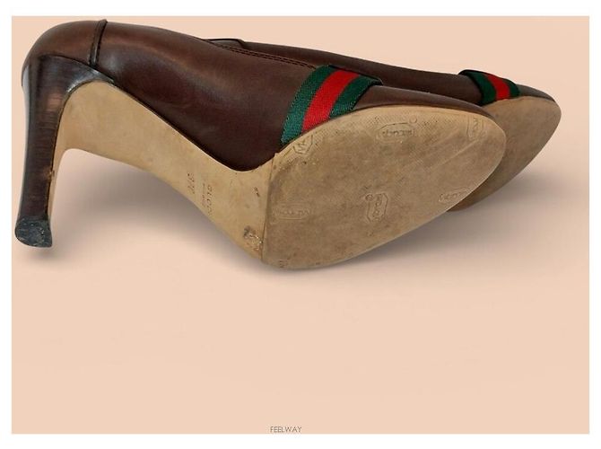 Gucci Décolleté a tre strisce Marrone - vista 6