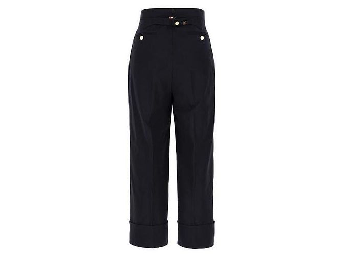 Thom Browne Classic Twill Wool Backstrap Pants Blue - view 5