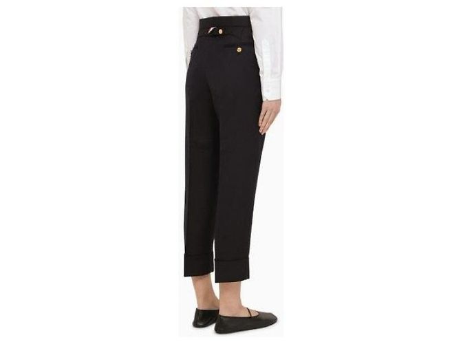 Thom Browne Classic Twill Wool Backstrap Pants Blue - view 7