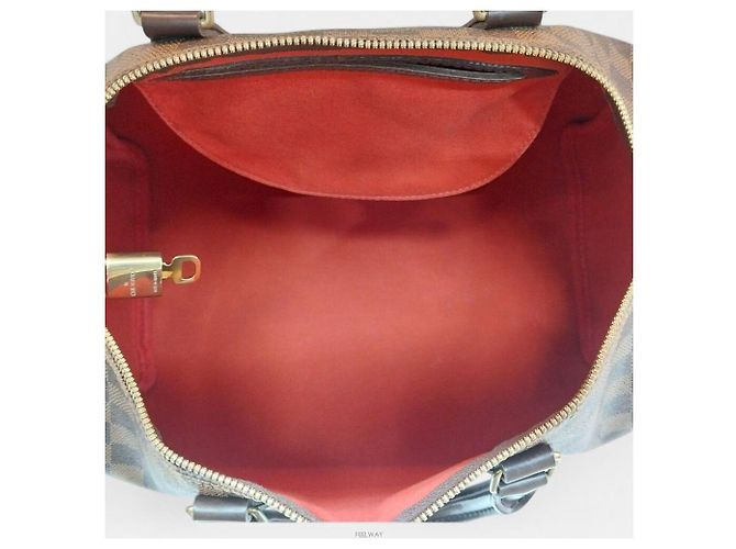 Louis Vuitton Borsa Tote Bandoulière Speedy Damier Ebene Marrone - vista 5