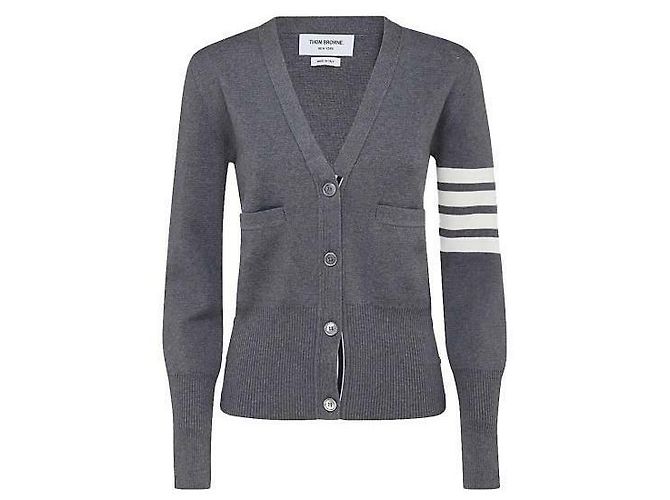Thom Browne Cárdigan de lana Milano con cuello en V - vista 4