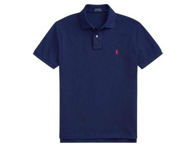 Ralph Lauren Polo-Shirt aus Mesh mit gesticktem Pony-Logo, kurzärmelig Blau - Ansicht 4