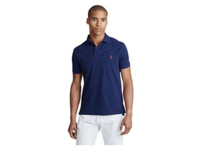 Ralph Lauren Polo-Shirt aus Mesh mit gesticktem Pony-Logo, kurzärmelig Blau - Ansicht 5