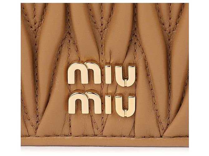 Miu Miu Nappa-Leder-Geldbörse Braun - Ansicht 10
