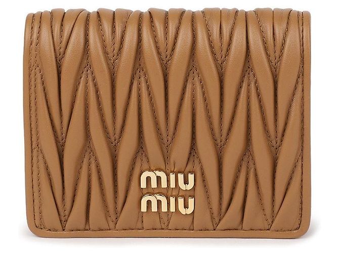 Miu Miu Nappa-Leder-Geldbörse Braun - Ansicht 3